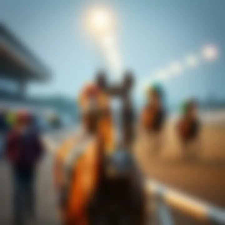 Cultural impact of horse racing depicted through various societal elements