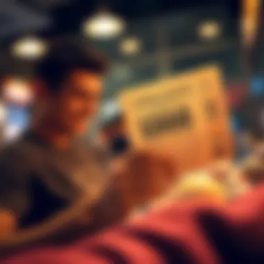 Exciting moment of winning a lottery ticket