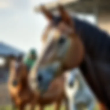 A collage showcasing various horse breeds prominent in Japan