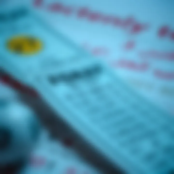 Illustration of lottery tickets and statistics