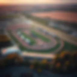 Aerial view of LetsRun Park showcasing its vast racetrack