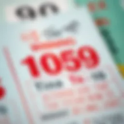 Lottery ticket with winning numbers highlighted