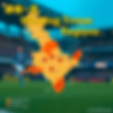 Detailed map showcasing regions with winning trends