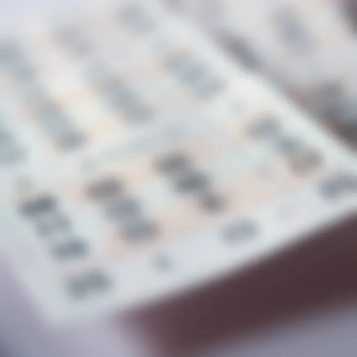 Illustration of a lottery ticket filled with random numbers