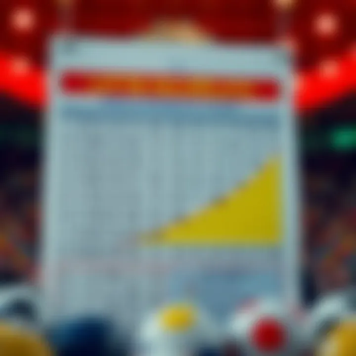 Statistical probability chart of lottery numbers