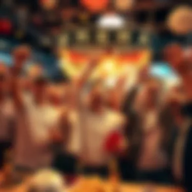 Enthusiastic celebration of lottery winners