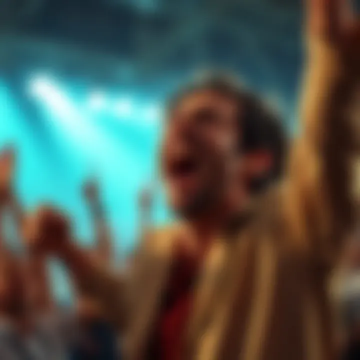 An excited person celebrating a win