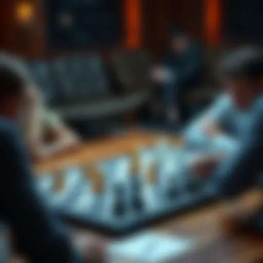 A strategic board game setup