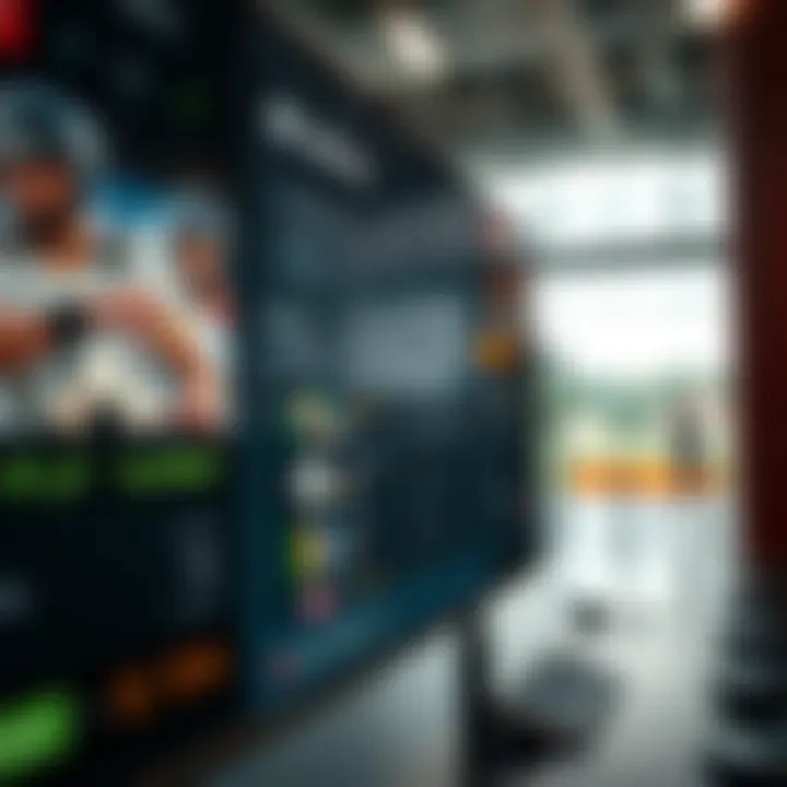 Digital Sports Betting Interface A digital betting interface showcasing various sports options