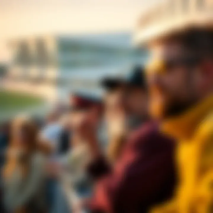 A vibrant scene of spectators enjoying a horse racing event