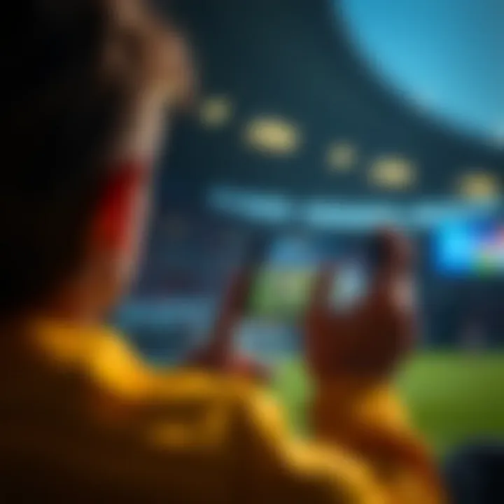 User enjoying a sports match on a mobile device