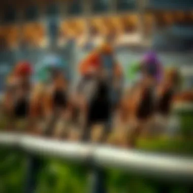 Exciting moment of a horse race