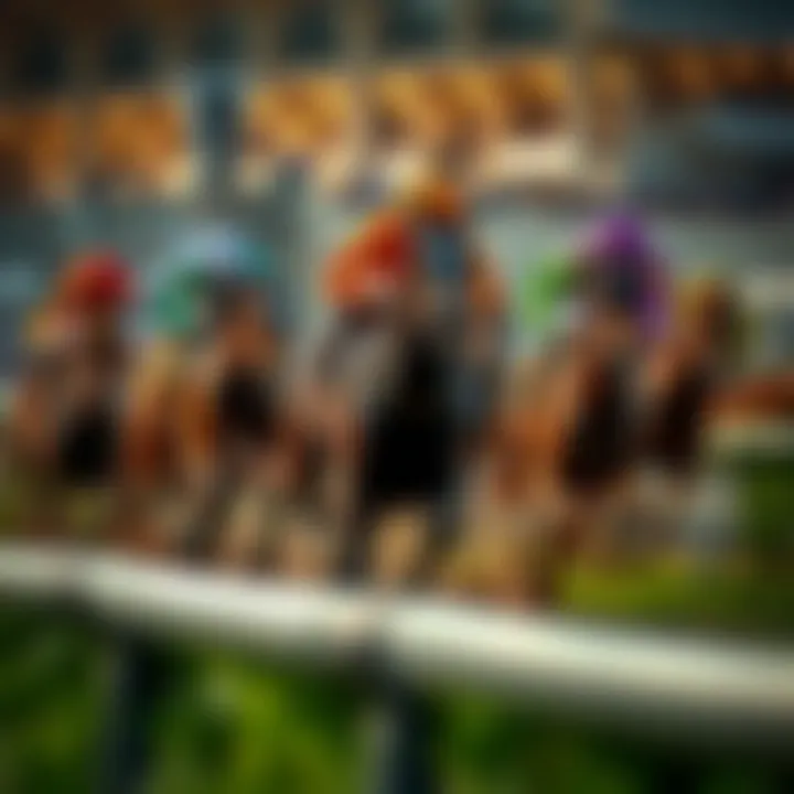 Exciting moment of a horse race