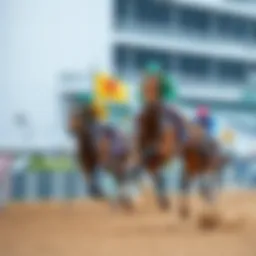 Thoroughbred racing at a Korean racetrack