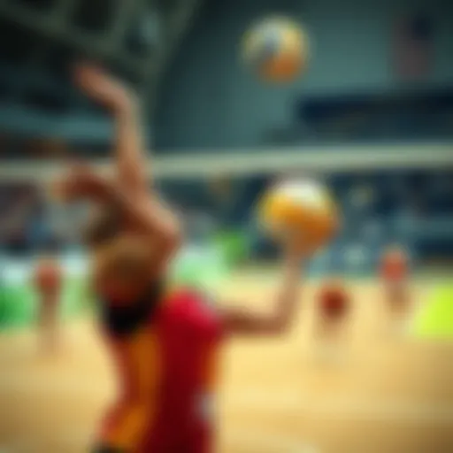Exciting volleyball match in progress